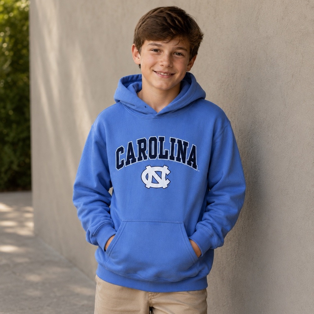 Fanatics UNC Carolina Tar Heels Youth Blue Pullover Hoodie Sweatshirt Size L